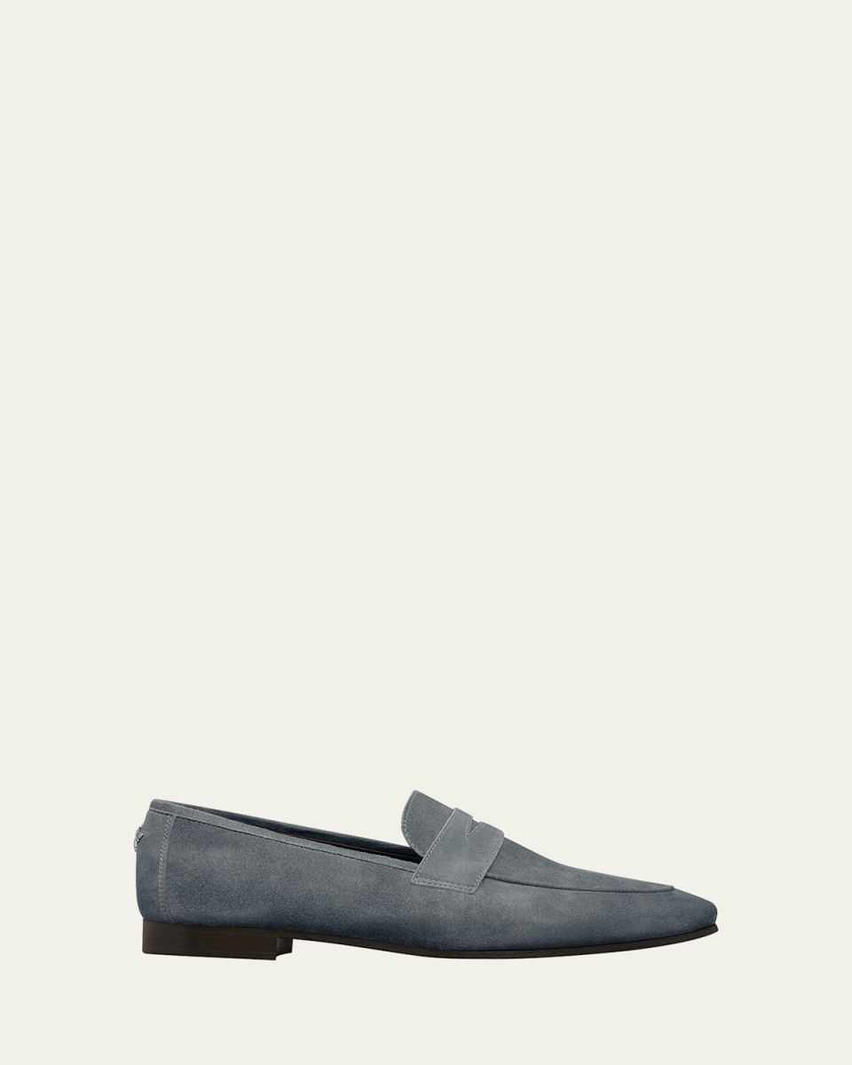 Flaneur Suede Penny Loafers